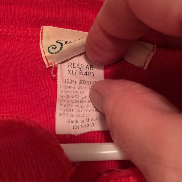 Men’s St. John’s Bay 100% Cotton Red Henley in Regular Size XL (46-48) - Picture 7 of 9